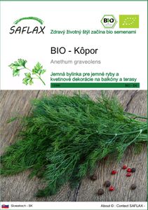 SAFLAX - BIO - Kôpor - Anethum graveolens - 700 Semená