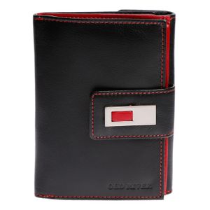 Old River Kožená peňaženka Uni čierna červená 11x3x14cm OPD701S