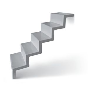 Treppe ELEGANZ 60 Kurz 5-stufig für Universal-Einbau aus Polyester, Farbe:silbergrau