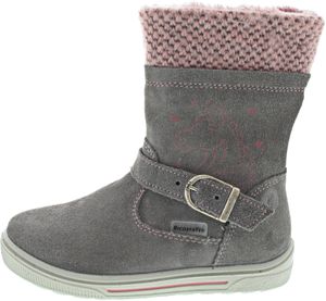 RICOSTA Stiefelette SWEET von PEPINO echt Leder Rauleder Reißverschluss Warmfutter Pferd Mädchen graphit Grau/Rosa Größe 31