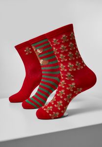 Urban Classics dámske ponožky Christmas Gingerbread Polyester 3-Pack TB3748 Multicolor 35-38