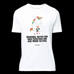Mr. & Mrs. Panda Größe S T-Shirt Einhorn Traurig - Weiß - Geschenk, Männer, Tshirt, Einhörner, Junggesellenabschied, Liebe, Pegasus, Einhorn Deko, Geburstag, Jubiläum