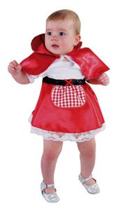 M213011-86 rot-weiß Baby-Kleinkinder Kostüm Rotkäppchen Kleid Gr.86
