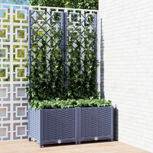 vidaXL Sadzarka z kratką ciemnoszara 80x40x136 cm PP