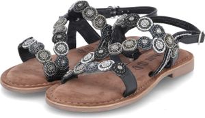 Lazamani Helena Damen Leder-Sandalen Black Größe 40