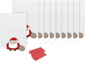 Klarsichtbeutel "Weihnachtsmann" mit Verschlussclips, 10 Stück 11,5 x 19 cm