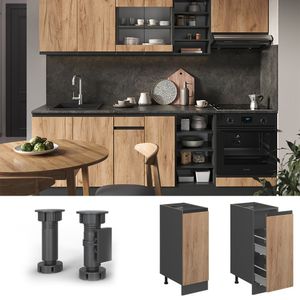Vicco Apothekerschrank R-Line J-Shape Anthrazit Goldkraft 30 cm Holzwerkstoff