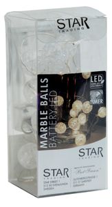 Best Season LED-Lichterkette "Marble Balls" 15 tlg Kabel: transp., LED w/w, Timer, 1,4 m, Batterie, 726-32