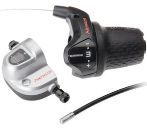 Shimano Nexus Drehgriffschalter 3 Gang inkl. Schaltkasten, Zug, Schraube & Hülle lang