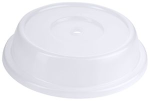 Contacto Kunststoff Tellerglocke für Teller Ø 26 - 26,9 cm, Höhe 7 cm, Außenmaß Ø 27,6 cm mit Griffloch, milchig-transparent, temperaturbeständig