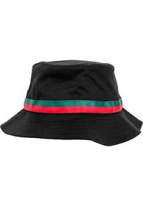 Flexfit Herren Stripe Bucket Hat 5003S, color:black/firered/green, size:one size