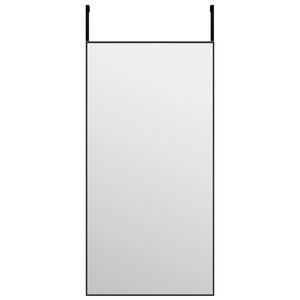 vidaXL Türspiegel Schwarz 40x80 cm Glas und Aluminium