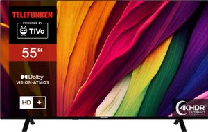 Telefunken 55 Zoll Fernseher Smart TV (4K UHD, HDR Dolby Vision, Dolby Atmos, 6 Monate HD+ inkl.)