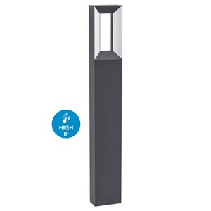 LED Stehleuchte RIFORANO Aluguss schwarz / Kunststoff weiß  LxBxH:11,0x6,0x77cm - IP44 - 2X5W - 3000K