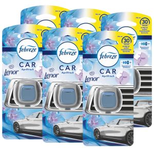 Febreze Car Lufterfrischer Lenor Aprilfrisch - Autoduft (6er Pack)