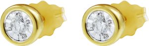 Diamant Ohrstecker  Gelbgold 375 2 Diamanten 0,10 ct W/I1