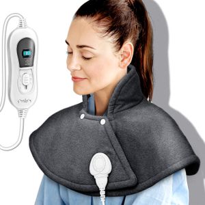 sinnlein Heizkissen elektrisch Anthrazit für Schulter, Nacken und Rücken | Heizcape mit 3 Temperaturstufen & Abschaltautomatik | Wärmekissen mit Abschaltautomatik und 100W