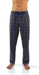 Sesto Senso Pánské kalhoty na spaní Dlouhé kostkované pyžamové kalhoty Milo2 Bavlněné zimní teplé - NR 5 - XL