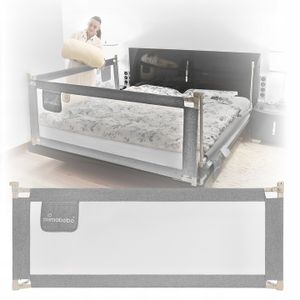 Primabobo® Bettschutzgitter Für Babys Und Kinder Kinderbettgitter, Babybettgitter Höhenverstellbar Fallschutz Babybetten Klappbar Classic Grau 160 cm