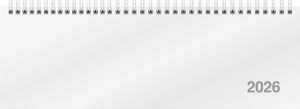rido® idé® 70-31 701 006 Stolový kalendár 2026 - 1 týždeň / 2 strany, 30,7 x 10,5 cm, na šírku, biely