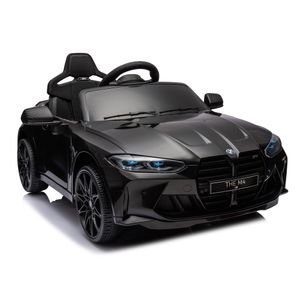 okwish Elektrofahrzeuge BMW M4, Kinder Elektroauto mit 2,4G-Fernbedienung für Eltern, Kinderauto für Kinder mit Leistungsanzeige, USB, MP3, Bluetooth, LED-Licht(drei Geschwindigkeiten einstellbar), Schwarz