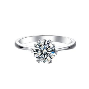 100 Moissanit-Ringe, 1 Brillantdiamant, Verlobungsringe, Sterlingsilber-Schmuck