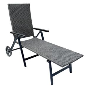 belavi® Rollliege in Rattan-Optik | robuste Geflecht-Bespannung | ca. 192 x 73,5 x 41 cm | max. Benutzungsgewicht ca. 120 kg | klappbar | 7-fach verstellbar (grau) belavi® Rollliege in Rattan-Optik | robuste Geflecht-Bespannung | ca. 192 x 73,5 x 41 cm | max. Benutzungsgewicht ca. 120 kg | klappbar | 7-fach verstellbar (grau)