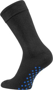 TippTexx 24 2 Paar Homesocks, schwarze ABS-Socken, Stopper-Socken, Anti-Rutsch-Socken, Größe 43-46