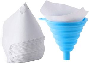 90x Autolack Lacksiebe Lackierzubehör Auto Farbsiebe Lackfilter Konisches Einweg Papier Filter mit faltbarem Silikontrichter