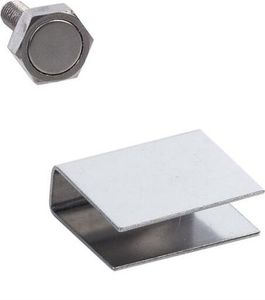 Türmagnet 15mm 95 N für Sauna mit U-Haftblech für Glastüren 8mm