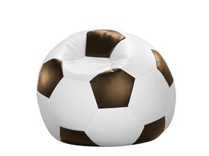 Fußball-Sitzball Kunstleder weiß/braun Ø 90 cm weiß/braun