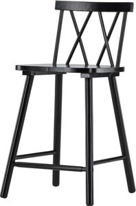 FURNLUX Barhocker Mollostrom Schwarz 43cm / Hauptfarbe: Schwarz / Abmessungen: 43 x 44 x 90 cm