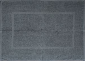 Baumwoll Frottier Duschvorleger, Badematte, Frottee, 50 x 70 cm, grau, uni einfarbig, Badvorleger, 100% Baumwolle