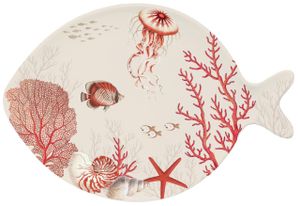Servierplatte Speiseteller REEF Korallen in Fischform 27x19cm EASY LIFE