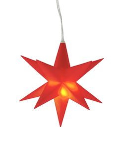Weihnachtsstern Stern Deko Weihnachtsbeleuchtung Batterie Timer  Ø 11 cm Rot
