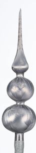 Weihnachtsbaumspitze Groß 35cm in "Ice Grau Silber" Regen