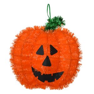 Clayre & Eef Halloween-Dekoration Kürbis 27 cm Orange Kunststoff Rund