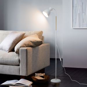 Weiß LED Stehleuchte Stehlampe  360° Schwenkbare Leselampe Moderne Metall Standleuchte Standlampe  E27 Fassung max. 60W ，Höhe 159cm
