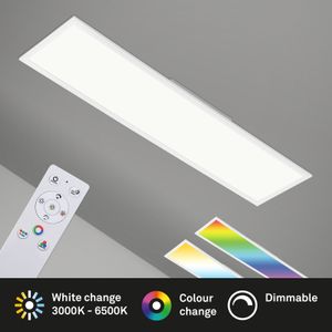 CCT LED Panel BRILONER LEUCHTEN COLOUR, 42 W, 4100 lm, IP20, weiß, Kunststoff-Metall, Dimmbar, mit Fernbedienung, CCT, 119,5 x 29,5 x 5 cm