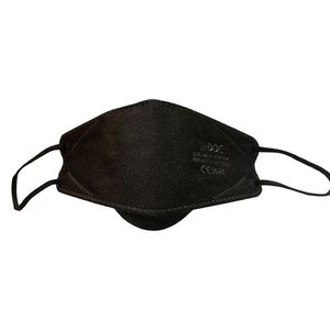 50x DOC-NFW FFP2 Masken CE0598 Atemschutzmaske Mundschutz 5 lagig mit innen liegendem Vlies einzeln verpackt, Schwarz