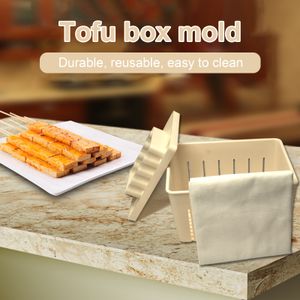 1 Set Tofu Pressform mit Deckel Lebensmittelqualität wiederverwendbares DIY -Kunststoff hausgemachter Sojabohnenquark Form Maker Küche Vorräte