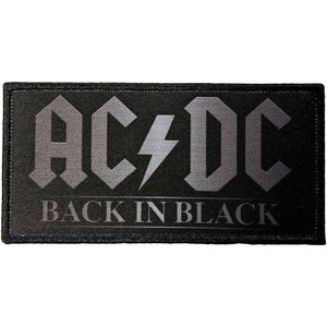 AC/DC - Logo - Patch "Back In Black" - Polyester RO10100 (Einheitsgröße) (Schwarz/Silber)