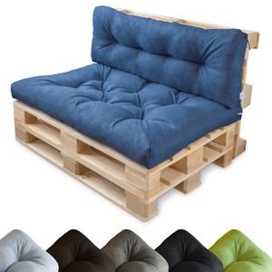 Cloud Pillow Pallet Cushions Outdoor Waterproof 120 Set x 80 and 40 x 120 - Polštář na lavičku - Polštář na lavičku - Polštáře na zahradní nábytek - Polštáře na nábytek z palet - Námořnická modř