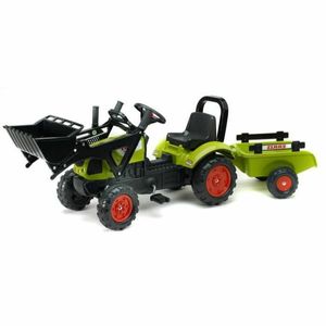 Falk FALK Claas Arion 410 šlapací traktor 2040AM s nakladačem a vlečkou - zelený 2040AM