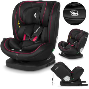 Lionelo Bastiaan i-Size - Kindersitz 0-36 kg - ISOFIX 360° Autokindersitze Kinderautositze - Schwarz Rot