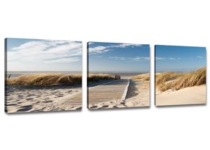 150 x 50 cm Bild auf Leinwand Ostsee Nordsee 4221-SCT deutsche Marke und Lager  -  Die Bilder / das Wandbild / der Kunstdruck ist fertig gerahmt