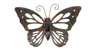 abc HOME | Wanddeko Schmetterling | LEDs | Solarpanel | Lichtsensor | 42 cm B