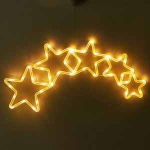 LED Stern Lichter Weihnachtsbeleuchtung Weihnachtsdeko Batteriebetrieben für Weihnachten Fenster Wand Party Deko, Warmweiß