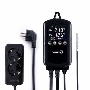 NEMAXX NTP16 Digitaler Temperaturregler programmierbar 230V mit NTC-Temperatursensor Thermostat bis 3000W 2 Steckdosen Heizung Kühlung