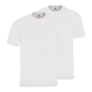 hajo Herren T-Shirt, 2er Pack - Basic, Kurzarm, Rundhals, Baumwolle, uni Weiß L